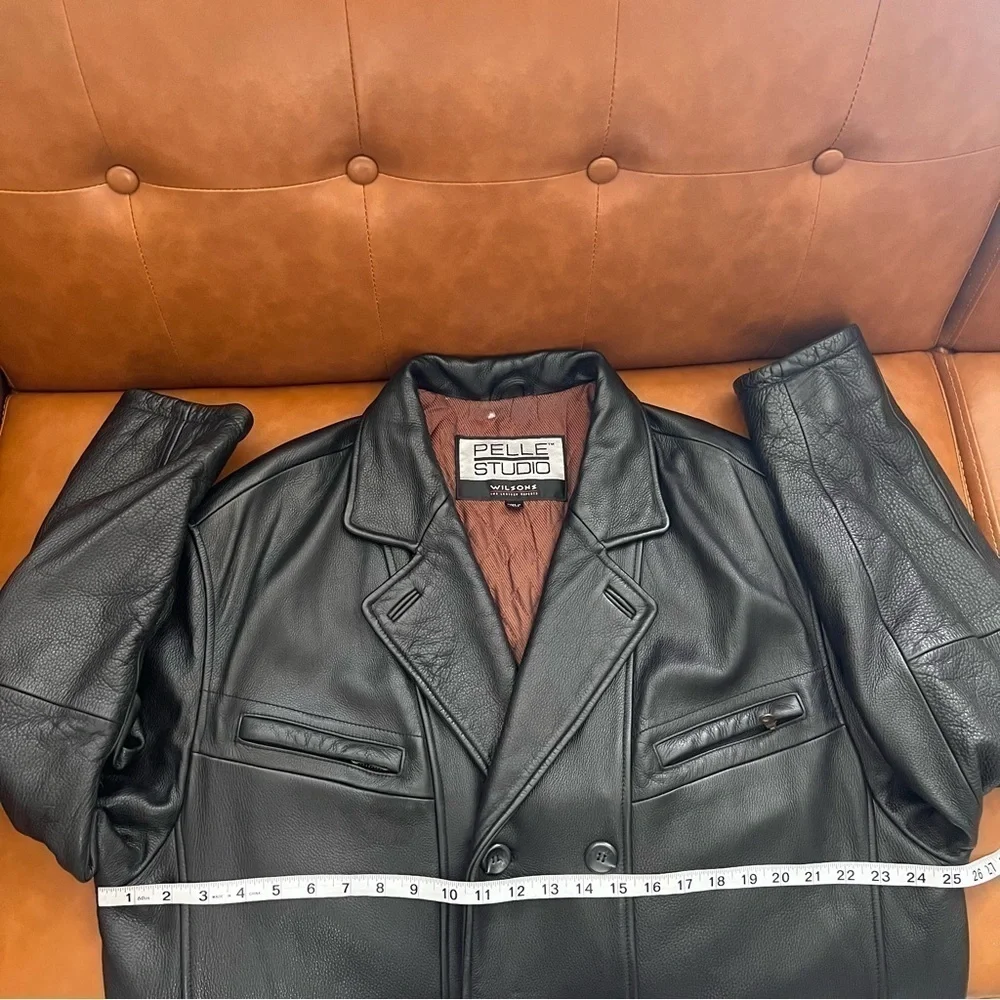 Pelle Studio Wilson’s Men’s Double Breasted Genuine Leather Black L Coat Jacket